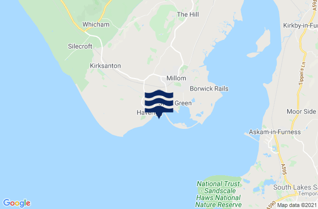 Haverigg Beach, United Kingdomの潮見表地図