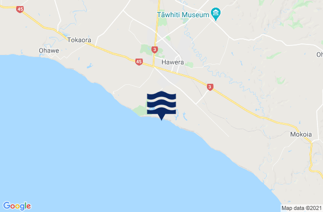 Hawera, New Zealandの潮見表地図