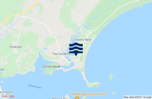 Hawks Nest, Australiaの潮見表地図