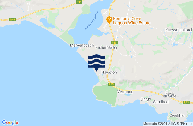 Hawston, South Africaの潮見表地図