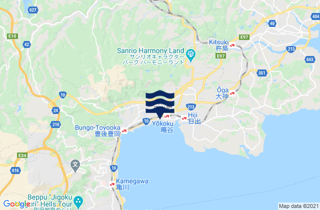 Hayami-gun, Japanの潮見表地図