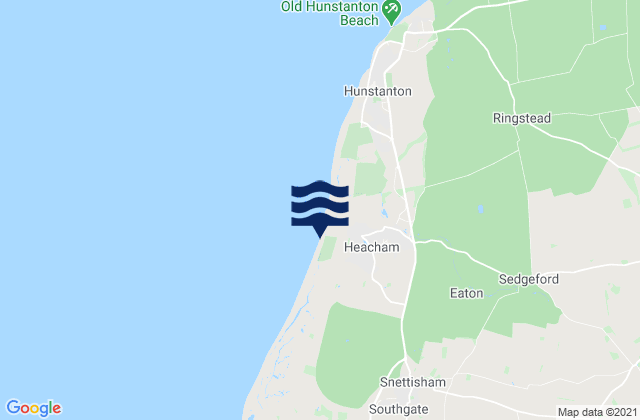Heacham Beach, United Kingdomの潮見表地図