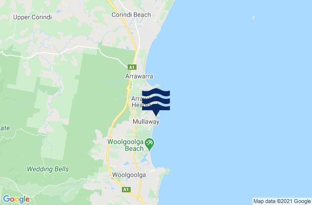 Headlands, Australiaの潮見表地図