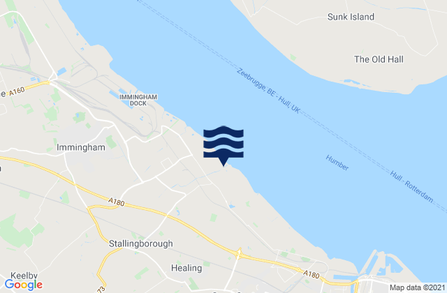 Healing, United Kingdomの潮見表地図
