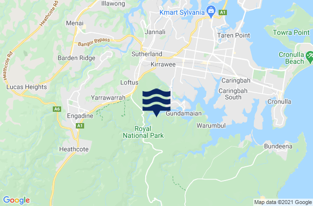 Heathcote, Australiaの潮見表地図