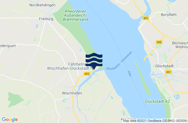 Hechthausen Oste , Denmarkの潮見表地図
