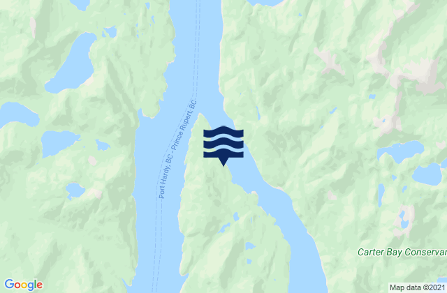 Heikish Narrows, Canadaの潮見表地図