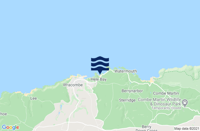 Hele Bay Beach, United Kingdomの潮見表地図