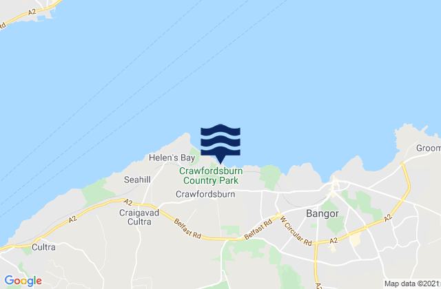 Helen’s Bay, United Kingdomの潮見表地図