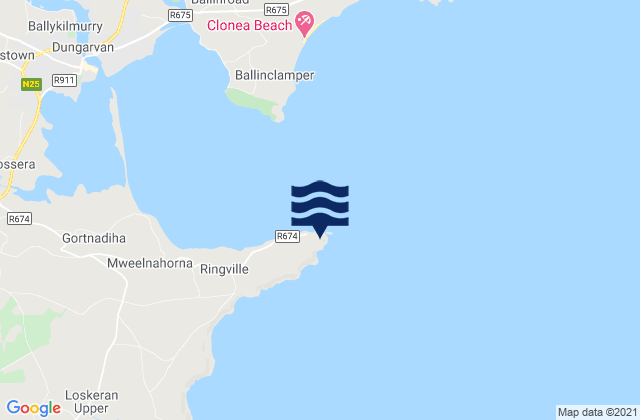 Helvick Head, Irelandの潮見表地図