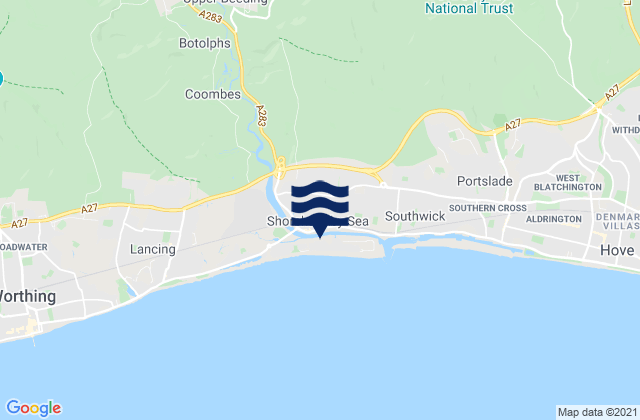 Henfield, United Kingdomの潮見表地図