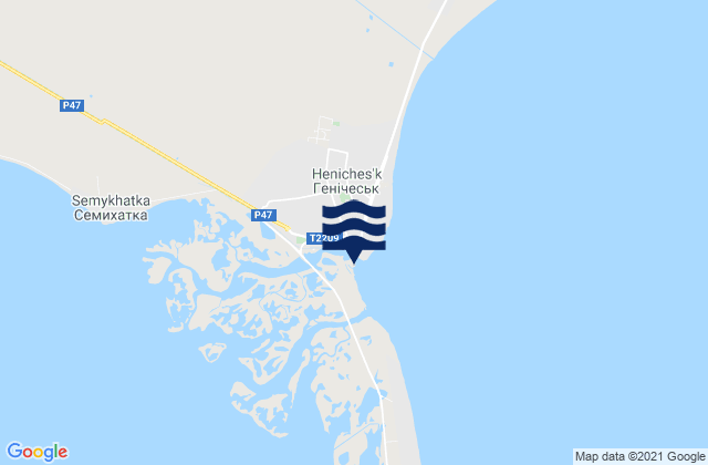 Henichesk, Ukraineの潮見表地図
