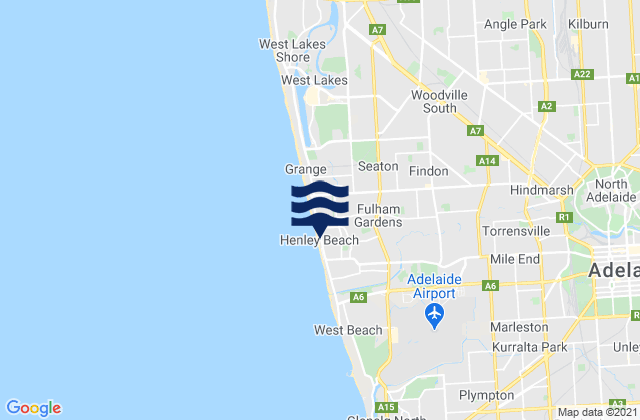 Henley Beach, Australiaの潮見表地図