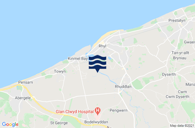 Henllan, United Kingdomの潮見表地図