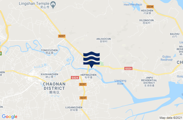 Heping, Chinaの潮見表地図