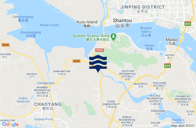 Hepu, Chinaの潮見表地図
