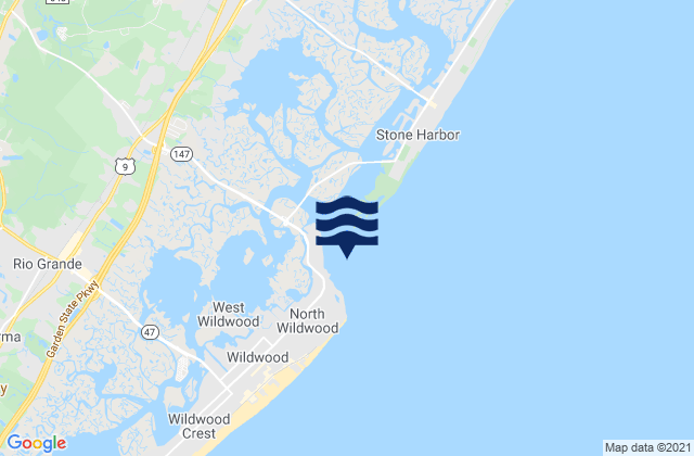 Hereford Inlet, United Statesの潮見表地図