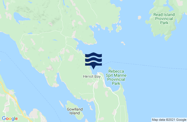 Heriot Bay, Canadaの潮見表地図