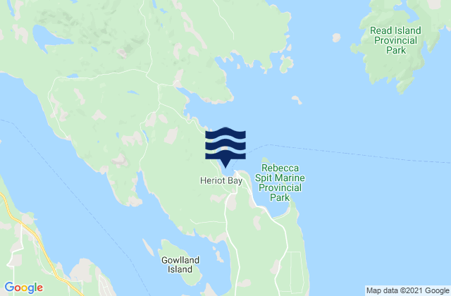 Heriot Bay, Canadaの潮見表地図