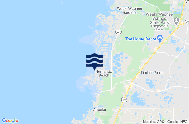 Hernando Beach, United Statesの潮見表地図
