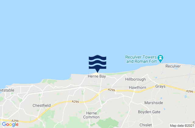 Herne Bay, United Kingdomの潮見表地図