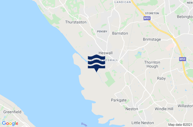 Heswall, United Kingdomの潮見表地図