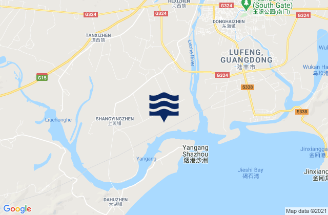 Hexi, Chinaの潮見表地図