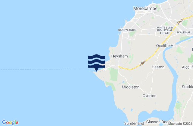 Heysham, United Kingdomの潮見表地図