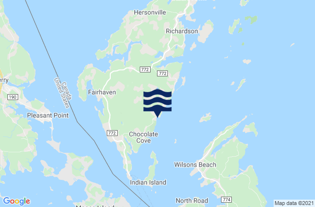 Hibernia Cove, Canadaの潮見表地図