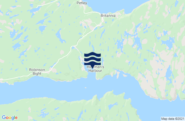 Hickman's Harbour, Canadaの潮見表地図