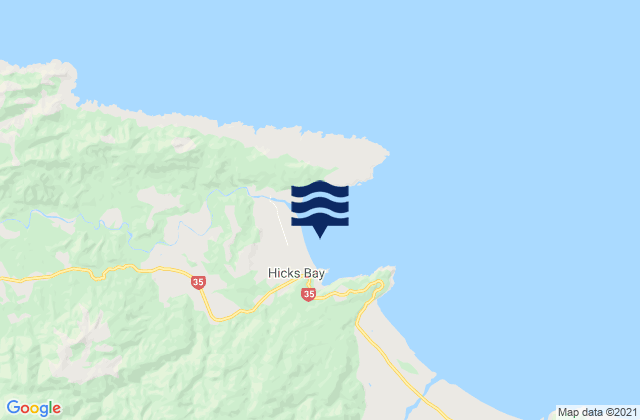 Hicks Bay, New Zealandの潮見表地図
