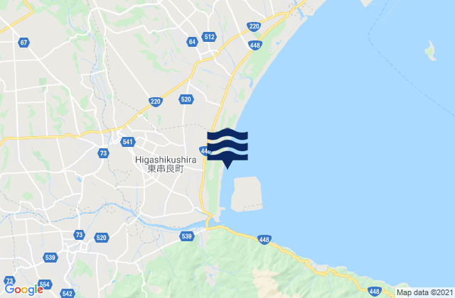 Higashikushira, Japanの潮見表地図