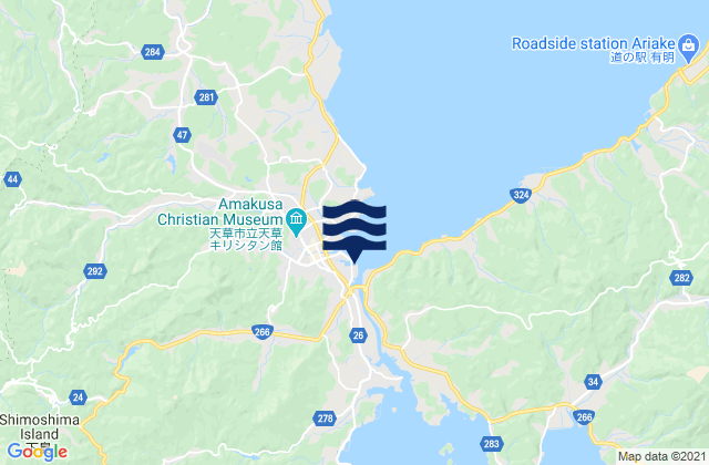 Higashimachi, Japanの潮見表地図