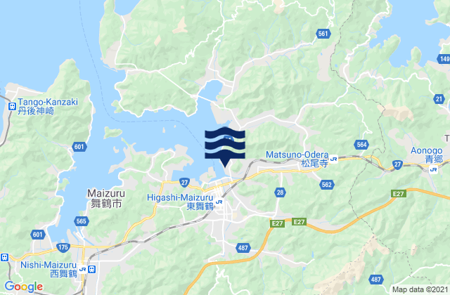 Higashimaizuru, Japanの潮見表地図