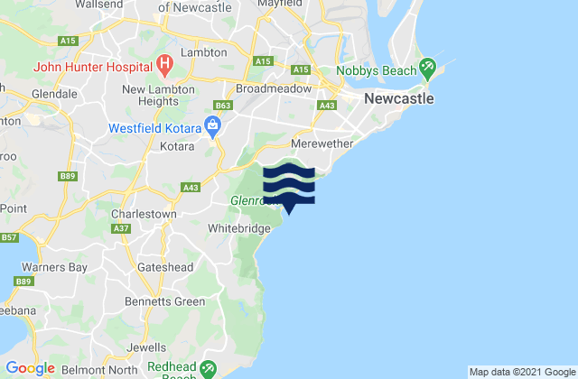Highfields, Australiaの潮見表地図