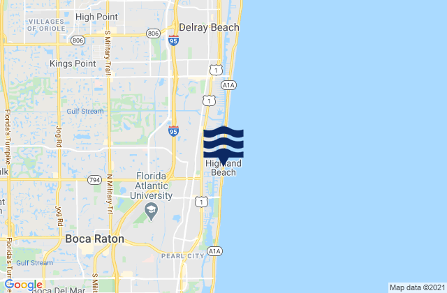 Highland Beach, United Statesの潮見表地図