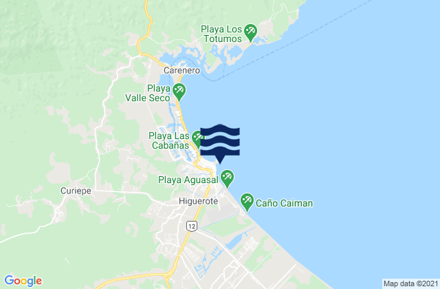 Higuerote, Venezuelaの潮見表地図
