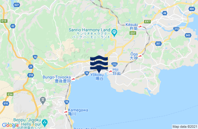 Hiji, Japanの潮見表地図