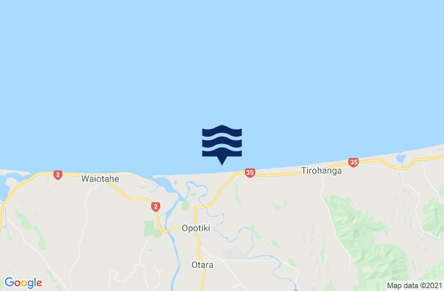 Hikuwai Beach, New Zealandの潮見表地図