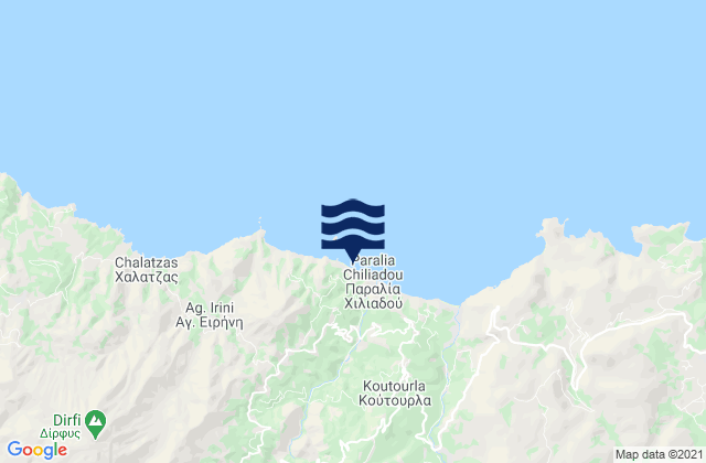 Hiliadou or Paradia Chiladou (Evia), Greeceの潮見表地図