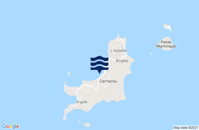 Hillsborough, Grenadaの潮見表地図