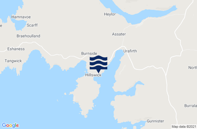 Hillswick, United Kingdomの潮見表地図