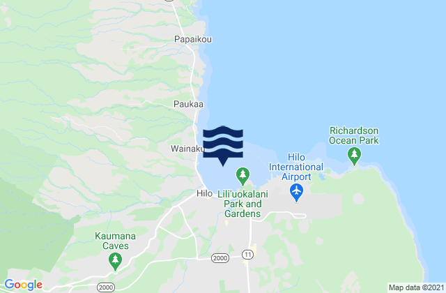 Hilo Bay, United Statesの潮見表地図