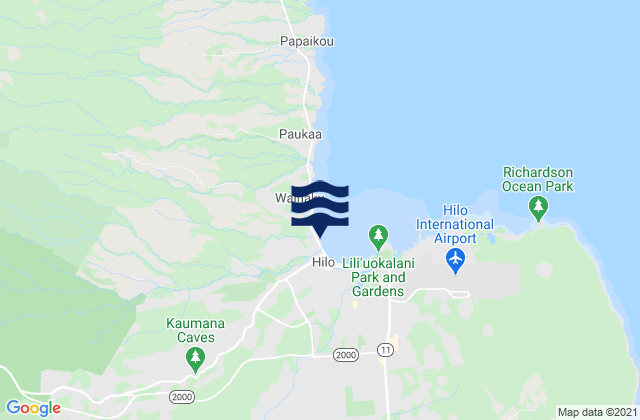 Hilo, United Statesの潮見表地図