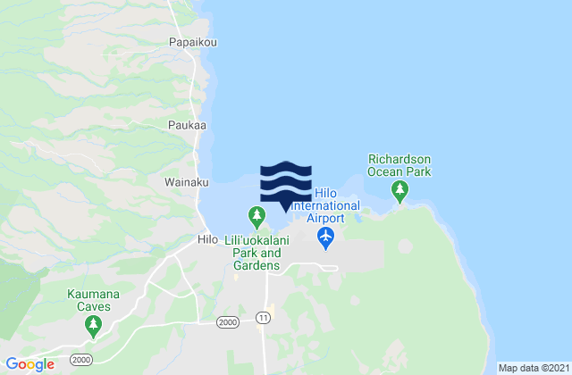 Hilo Hilo Bay Kuhio Bay, United Statesの潮見表地図