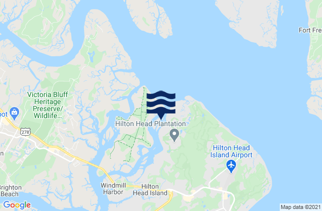 Hilton Head, United Statesの潮見表地図