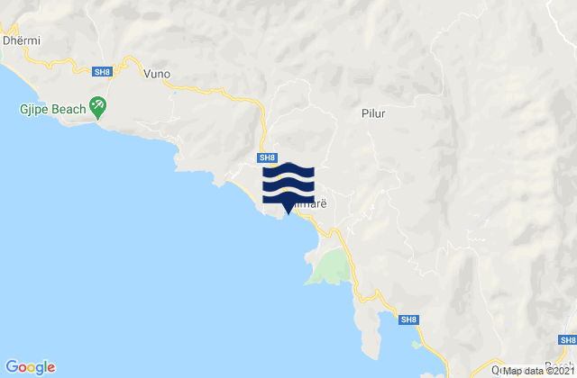 Himarë, Albaniaの潮見表地図
