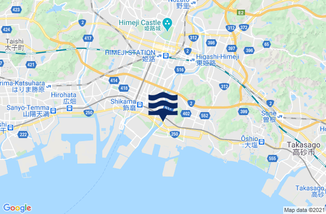 Himeji, Japanの潮見表地図