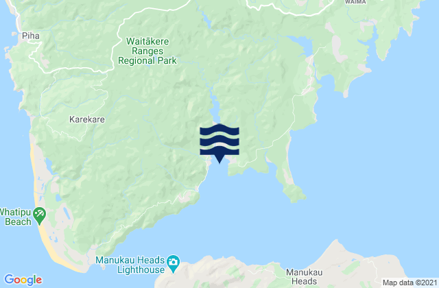 Hinge Bay, New Zealandの潮見表地図