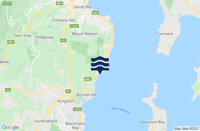 Hinsby Beach, Australiaの潮見表地図